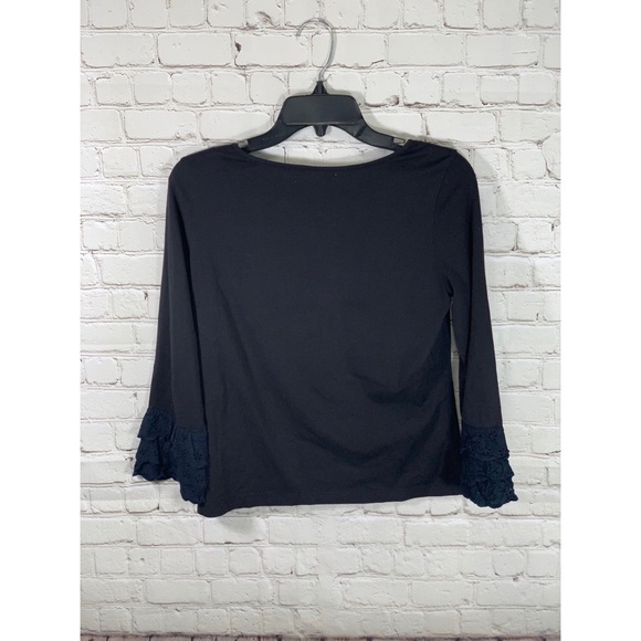Unbranded black longsleeve with lace cuffs size s - Picture 2 of 7